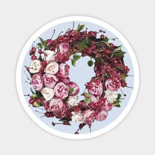 Chic and romantic Peonies rose wreath Magnet